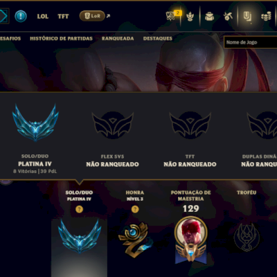 Platina 4 com 50 Champs e 10 Skins