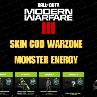 Call Of Duty -Warzone/MW2/MW3  - Monster Energy Pacote Completo Todas Skins
