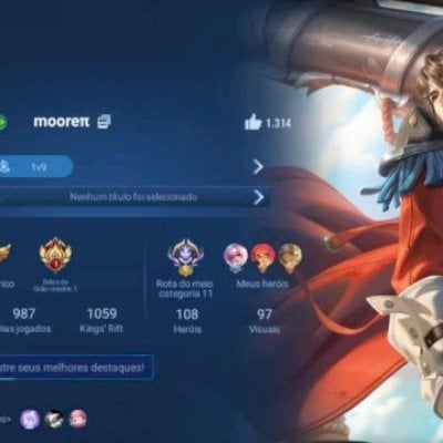 conta hok full campeões, 102 skins, 110k de esteritas.