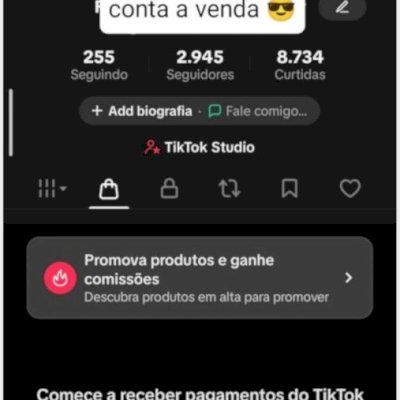 VENDO ESTÁ CONTA TIK TOK COM 2,9 K COM SHOP DOCUMENTO EM BRANCO