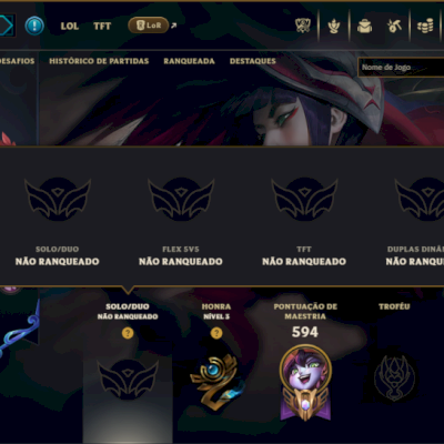 Unranked com TODOS os Champs e 251 Skins +7 Prestigios