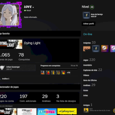 STEAM 8 ANOS (220 JOGOS/CS:2 PRIME)