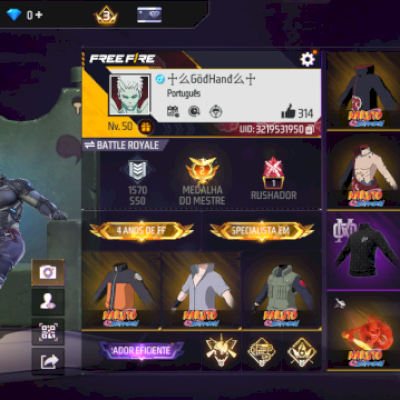 Conta full Naruto + arma evolutiva + extras