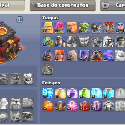 🏰 CV10 | LVL 99 | REIS 36/36 👑 | 5 CONSTRUTORES 🔨 | 1500+ GEMAS 💎