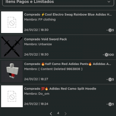 Conta Roblox com algumas skins