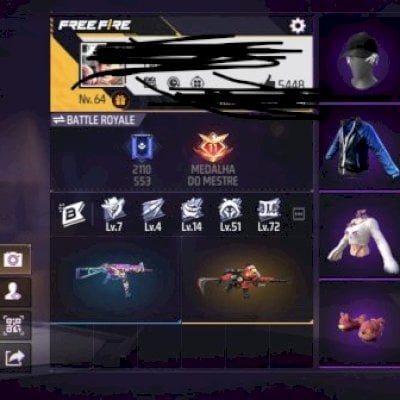 Conta de Free Fire para não iniciar do zero com itens top