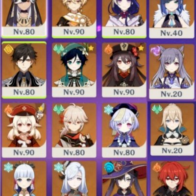 [PROMOÇÃO] Conta AR57 15 5* 💫 Hu Tao/Zhongli/Venti/Klee/Ayaka/Kazuha/Raiden e+