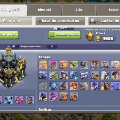 Vila cv17 muito forte / 13k gemas e heróis fortemente upado