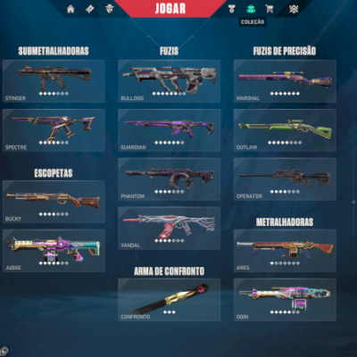 Conta Valorant com mais de 5,400.00 em skins