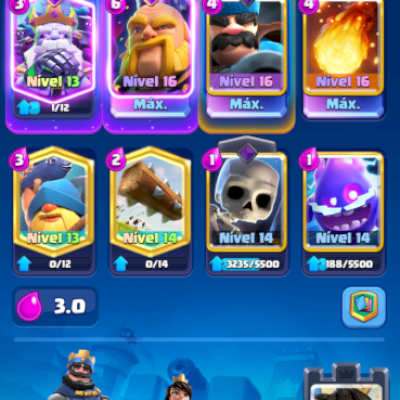 CONTA DE CLASH SUPER GEMADA NVL 15 DECK NVL 16 8K++