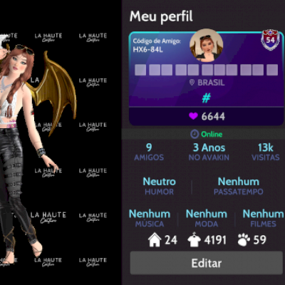 Conta nível 54 (Feminina)