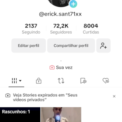Conta com 72k tiktok