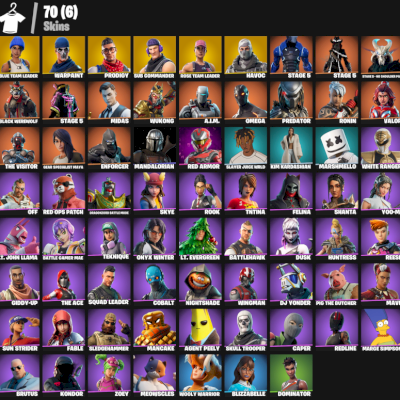 Conta com 70 Skins, passes og, Omega Full, Havoc Twitch Prime, Midas e OG STW