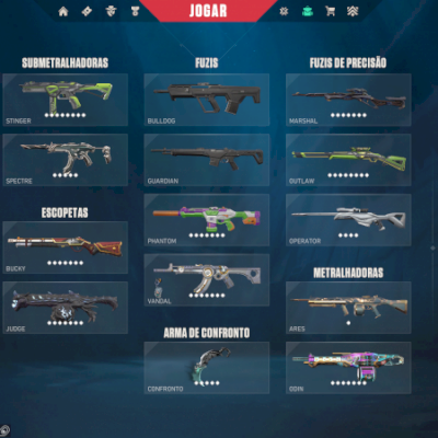 Método de skins valorant (TODAS AS  SKINS)