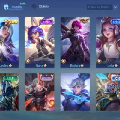Conta Mobile Legends com 91 skins entre lendarias, epicos