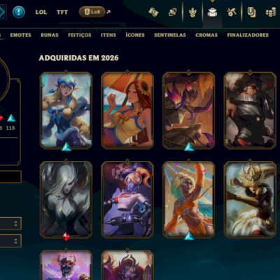 Conta LoL Plat 4 (Não jogo Ranked). Full champs, skins, etc..