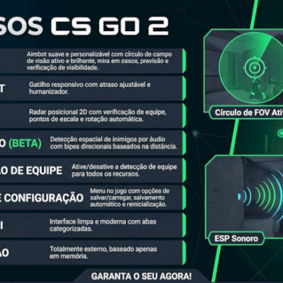 🔥 [CS GO 2] HACK EXTERNO AVANÇAD0 – 100% SEM INJEÇÃO! 🔥