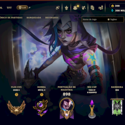 Conta Raríssima | Arcane Fractured Jinx | Viego Exaltado | 529 Skins