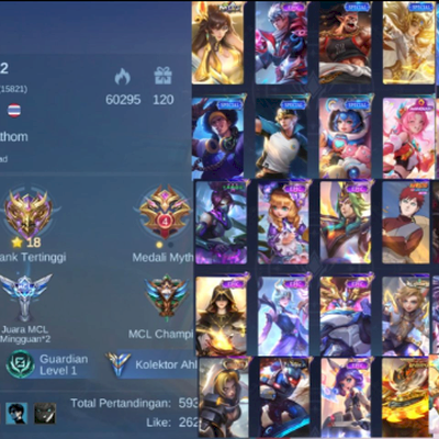 CONTA MOBILE LEGEND ZERADA - HERO: 131 / SKIN: 202