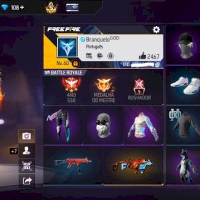 Vendo Conta Free Fire Nível 60, via Google. Conta antiga com itens raros!