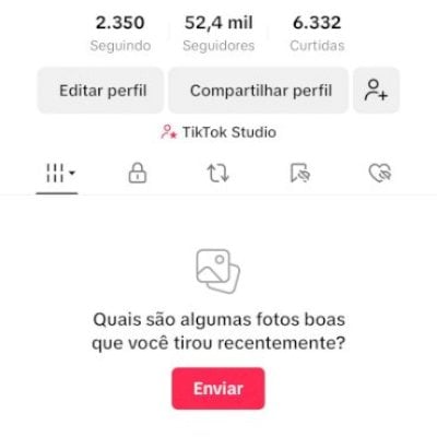 Conta do TikTok não monetizada