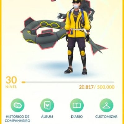 Conta Pokemo GO com Shiny Rayquaza e Vários Pokémons Raros