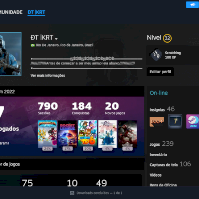 Conta STEAM SEM VAC 2016 LVL 32 239 jogos AVALIADA EM 13 MIL REAIS