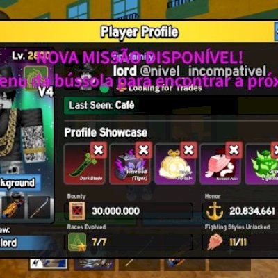 conta de blox fruit,com mais de 1300 robux gastos em skins