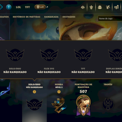 Unranked com 150 Champs e 164 Skins ( TOP / MID / JG )