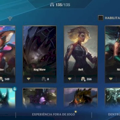 Conta com skins de todos champs GM 2x e vários mestres