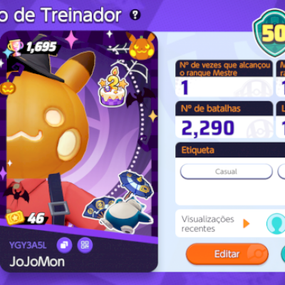 Conta Pokémon Unite Lv50 desde 2021 itens e emblemas upados