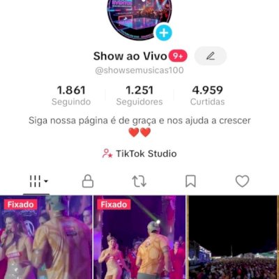 Vendo conta do tik Tok