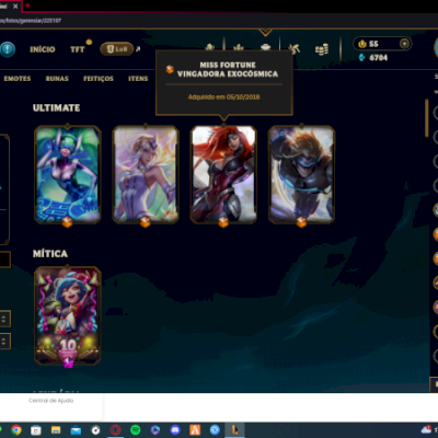 Conta league of legends nivel 183/ 80 skins 4 ultimates conta full acesso