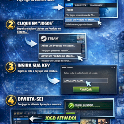 CHAVES DE JOGOS STEAM ALEATÓRIAS E VITALÍCIA PRA SUA BIBLIOTECA