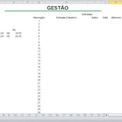 Planilha Gestão de banca Completo em  Excel