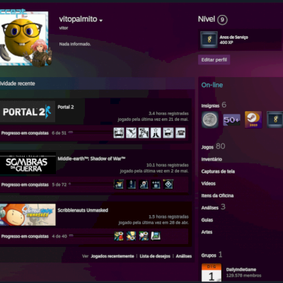 Conta steam com 62 jogos 8 anos de serviço