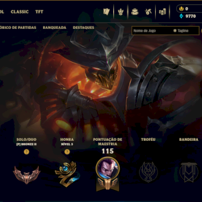 CONTA SMURF LOL RANKED OPEN | BRONZE 2 | 9 SKINS | MORDE FIZZ - FULL ACESSO