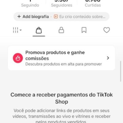CONTA DO TIKTOK COM SHOP ATIVO +3,3K SEGUIDORES (ENGAJAMENTO REAL)