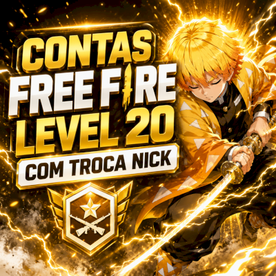 FREE FIRE/CONTAS LEVEL 20/COM TROCA NICK