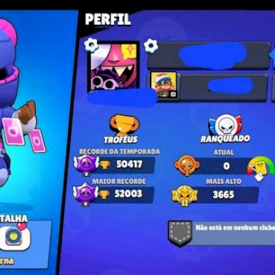 Conta do Brawl Stars 50k Muito Rara⭐️Mais de 300 Skins⭐️Conta com Vários passes