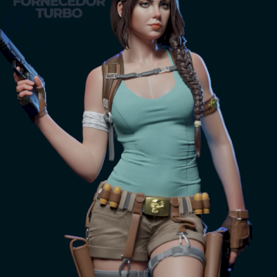 Lara Croft 3D - Arquivo .Stl Para Impressão 3D