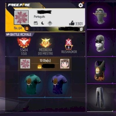 CONTA DE FREE FIRE ANTIGA E GEMADA!