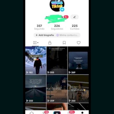 Vendo conta Tik Tok aquecida com vídeo motivação