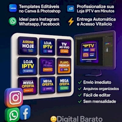 🎨 +100 Artes Profissionais p/Streaming / IPTV 📺 Edição Pronta Pra Vender!