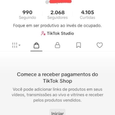 TIKTOK BR com SHOP ATIVO 2K+ de Seguidores sem documentaçao