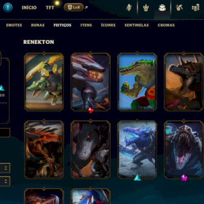 CONTA LEAGUE OF LEGENDS COM 527 SKINS COM MUITOS EMOTES E CROMAS!