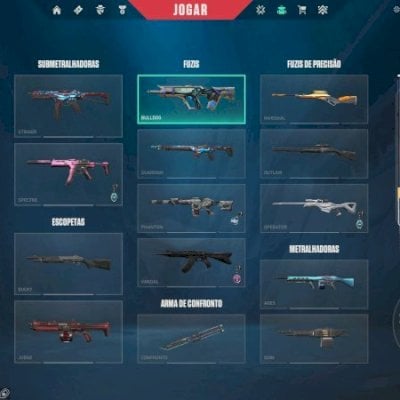 CONTA valorant muito boa, varias skins e facas daora!