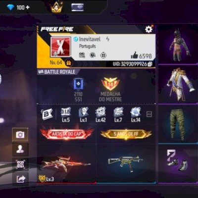 CONTA DE FREE FIRE BOA COM ARMA EVOLUTIVA/ UMP ATT/ ALGUMAS COMBINAÇÕES LEGAIS