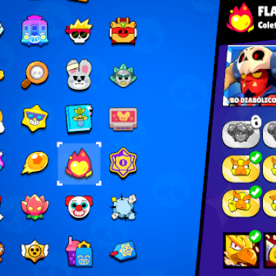 Conta Brawl Stars com muitas skins criada em 2017 com quase todos os brawlers