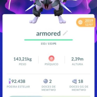 Pokémon Go level 44 / mewtow de armadura/ 3 aves de galar / 1 Masteball